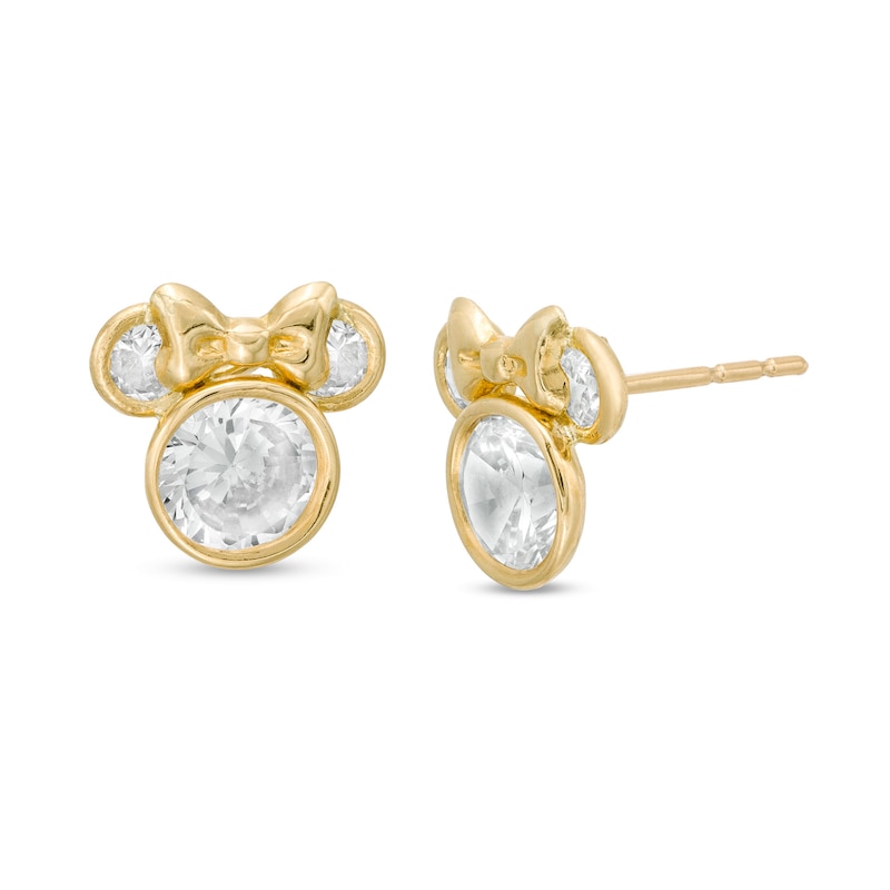 Main Image 1 of Child's 5.5mm Cubic Zirconia ©Disney Minnie Mouse Stud Earrings in 10K Gold