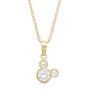 Thumbnail Image 1 of Child's 5.5mm Cubic Zirconia ©Disney Tilted Mickey Mouse Pendant in 10K Gold - 13"