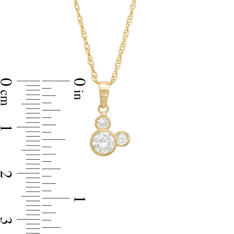 Main Image 2 of Child's 5.5mm Cubic Zirconia ©Disney Tilted Mickey Mouse Pendant in 10K Gold - 13"