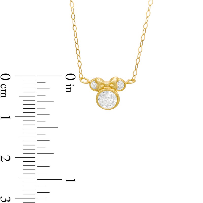 Main Image 2 of Child's 5.5mm Cubic Zirconia ©Disney Minnie Mouse Necklace in 10K Gold - 13"