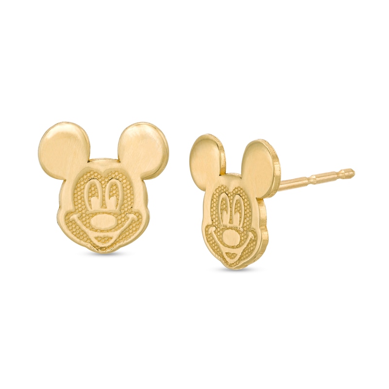 Child's ©Disney Mickey Mouse Textured Stud Earrings in 10K Gold|Peoples Jewellers