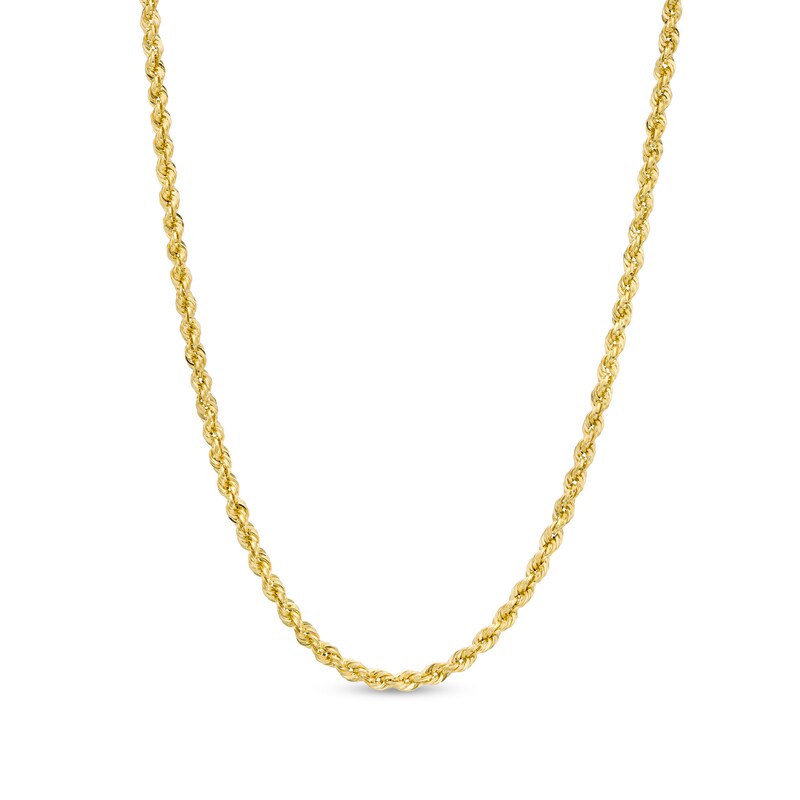 Main Image 1 of 018 Gauge Glitter Rope Chain Necklace in Hollow 14K Gold - 24"