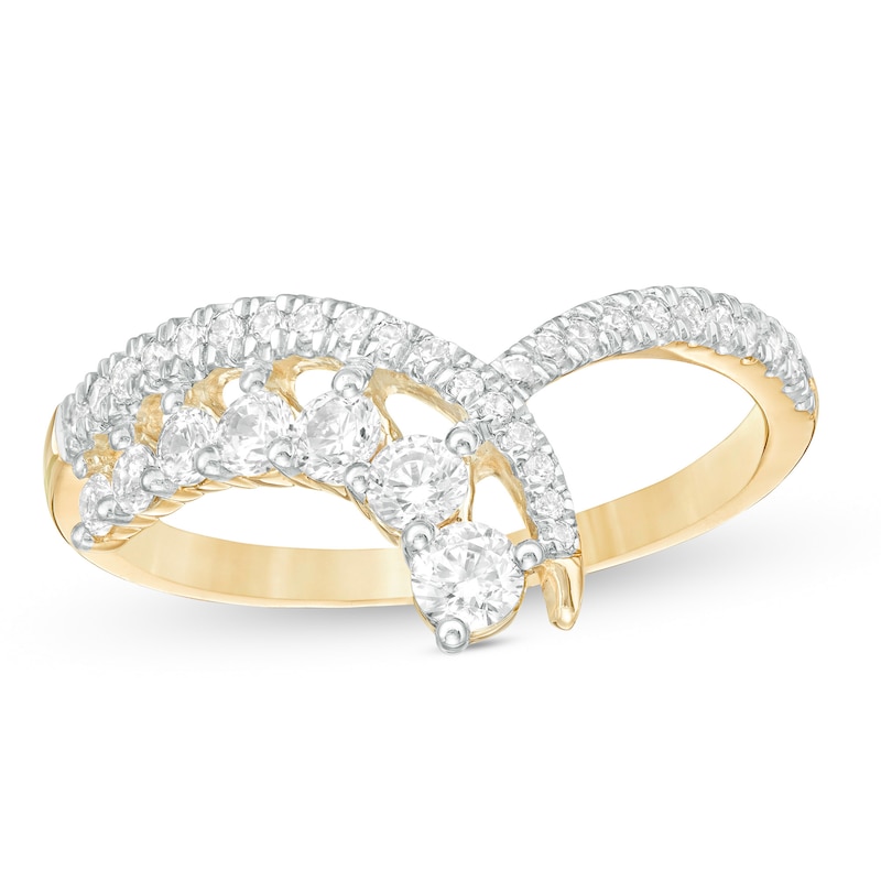 0.45 CT. T.W. Diamond Chevron Ring in 10K Gold