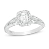 Thumbnail Image 1 of Emmy London 0.50 CT. T.W. Certified Emerald-Cut Diamond Vintage-Style Engagement Ring in 18K White Gold (F/VS2)