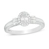 Thumbnail Image 1 of Emmy London 0.60 CT. T.W. Certified Oval Diamond Frame Vintage-Style Engagement Ring in 18K White Gold (F/VS2)