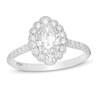 Thumbnail Image 1 of Emmy London 1.40 CT. T.W. Certified Oval Diamond Scallop Frame Vintage-Style Engagement Ring in 18K White Gold (F/VS2)