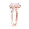 Pear-Shaped Opal and Lab-Created White Sapphire and Diamond Accent Frame Ring in 10K Rose Gold