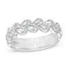 Thumbnail Image 0 of Emmy London 0.12 CT. T.W. Certified Diamond Scallop Shank Anniversary Band in 18K White Gold (F/VS2)