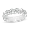 Thumbnail Image 1 of Emmy London 0.12 CT. T.W. Certified Diamond Scallop Shank Anniversary Band in 18K White Gold (F/VS2)