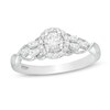 Thumbnail Image 1 of Emmy London 0.50 CT. T.W. Certified Diamond Frame Tri-Sides Vintage-Style Engagement Ring in 18K White Gold (F/VS2)
