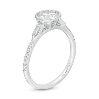 Emmy London CT. T.W. Certified Diamond Collar Engagement Ring in 18K White Gold (F/VS2