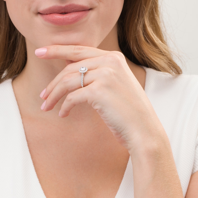Main Image 2 of Emmy London 1.60 CT. T.W. Certified Diamond Frame Vintage-Style Engagement Ring in 18K White Gold (F/VS2)