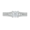 Thumbnail Image 3 of Emmy London 1.12 CT. T.W. Certified Princess-Cut Diamond Double Row Engagement Ring in 18K White Gold (F/VS2)