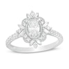 Thumbnail Image 0 of Emmy London 1.00 CT. T.W. Certified Oval Diamond Ornate Engagement Ring in 18K White Gold (F/VS2)