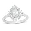 Thumbnail Image 1 of Emmy London 1.00 CT. T.W. Certified Oval Diamond Ornate Engagement Ring in 18K White Gold (F/VS2)