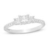 Thumbnail Image 0 of Emmy London 1.00 CT. T.W. Certified Princess-Cut Diamond Three Stone Engagement Ring in 18K White Gold (F/VS2)