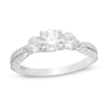 Thumbnail Image 1 of Emmy London 1.00 CT. T.W. Certified Diamond Three Stone Split Shank Engagement Ring in 18K White Gold (F/VS2)