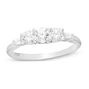 Emmy London 0.92 CT. T.W. Certified Diamond Three Stone Collar Engagement Ring in 18K White Gold (F/VS2)