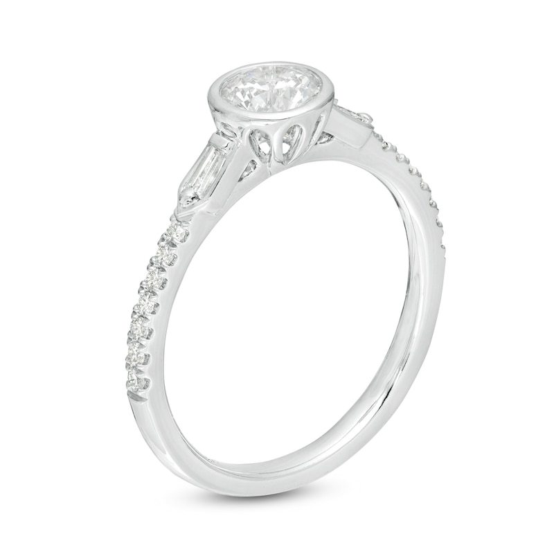 Emmy London 0.68 CT. T.W. Certified Diamond Collar Engagement Ring in 18K White Gold (F/VS2)