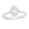 Thumbnail Image 0 of Emmy London 0.75 CT. T.W. Certified Oval Diamond Starburst Engagement Ring in 18K White Gold (F/VS2)