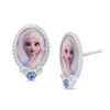 Thumbnail Image 1 of Child's Purple Crystal ©Disney Elsa Portrait Oval Stud Earrings in Sterling Silver