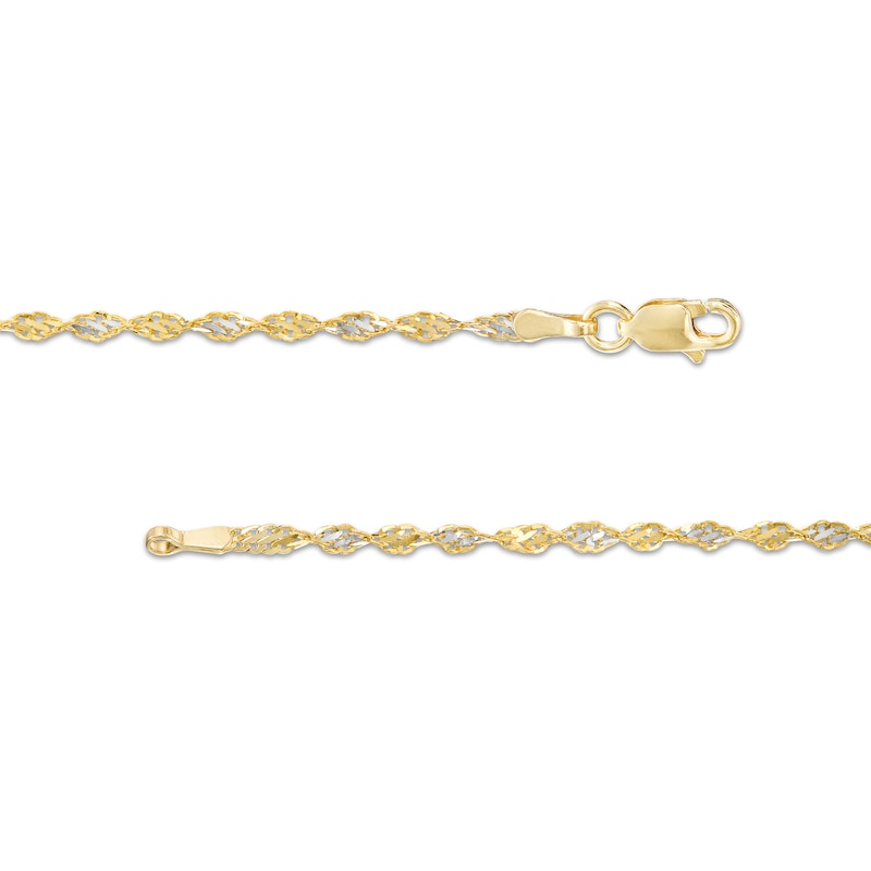 Main Image 3 of 2.1mm Dorica Singapore Chain Necklace in Solid 14K Two-Tone Gold - 18"