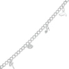 Thumbnail Image 1 of Marilyn Monroe™ Collection 0.23 CT. T.W. Diamond Assortment Charm Bracelet in Sterling Silver - 7.5"