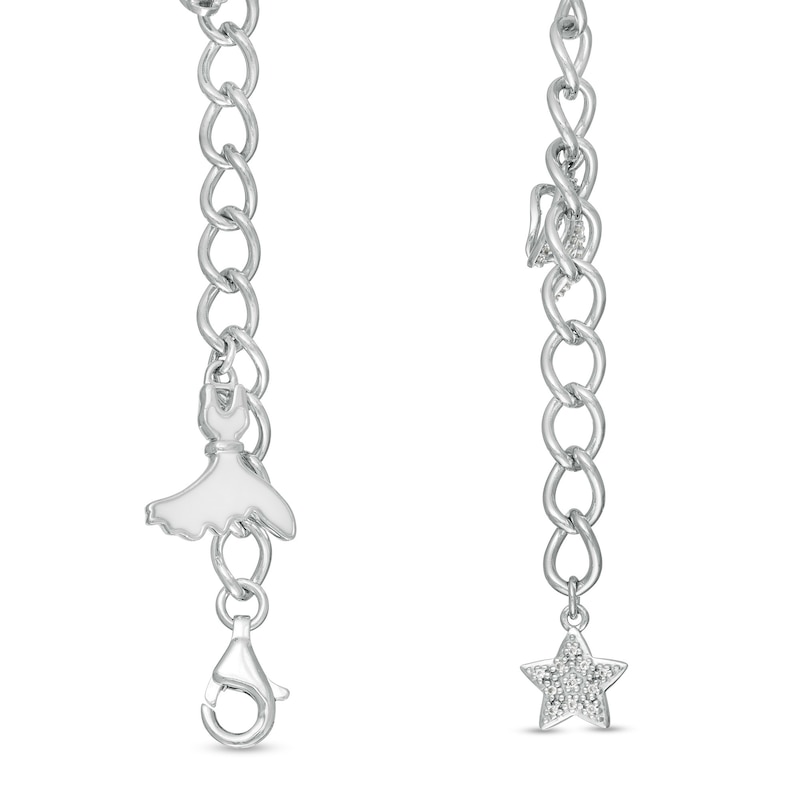 Marilyn Monroe™ Collection 0.23 CT. T.W. Diamond Assortment Charm Bracelet in Sterling Silver - 7.5"