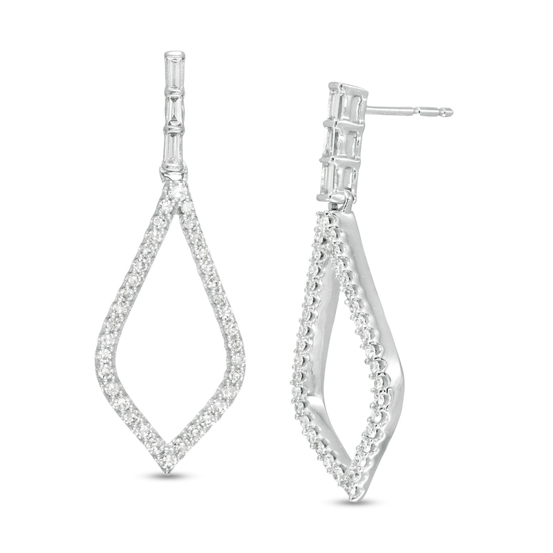 Main Image 1 of Marilyn Monroe™ Collection 0.37 CT. T.W. Diamond Teardrop Earrings in 10K White Gold