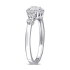 4.0mm Heart-Shaped Lab-Created White Sapphire and Diamond Accent Ring in Sterling Silver