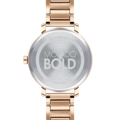 Ladies' Movado Bold® Evolution Crystal Accent Rose-Tone Watch (Model: 3600650)