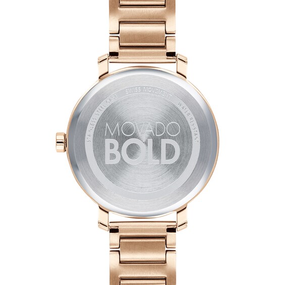 Ladies' Movado Bold® Evolution Crystal Accent Rose-Tone Watch (Model: 3600650)