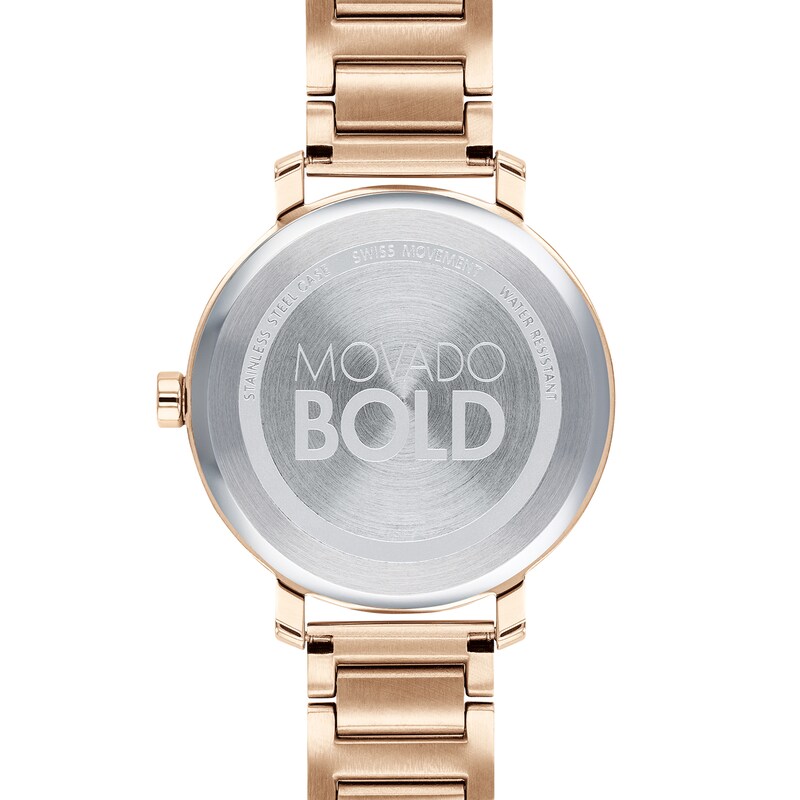 Main Image 4 of Ladies' Movado Bold® Evolution Crystal Accent Rose-Tone Watch (Model: 3600650)