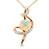 Thumbnail Image 1 of Le Vian® 7.0mm Neopolitan Opal™ and Vanilla Diamonds™ 0.21 CT. T.W. Diamond Ribbon Swirl Pendant in 14K Strawberry Gold™