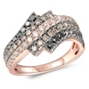 Thumbnail Image 0 of Le Vian® Chocolate Diamonds® 1.18 CT. T.W. Diamond Bypass Ring in 14K Strawberry Gold™