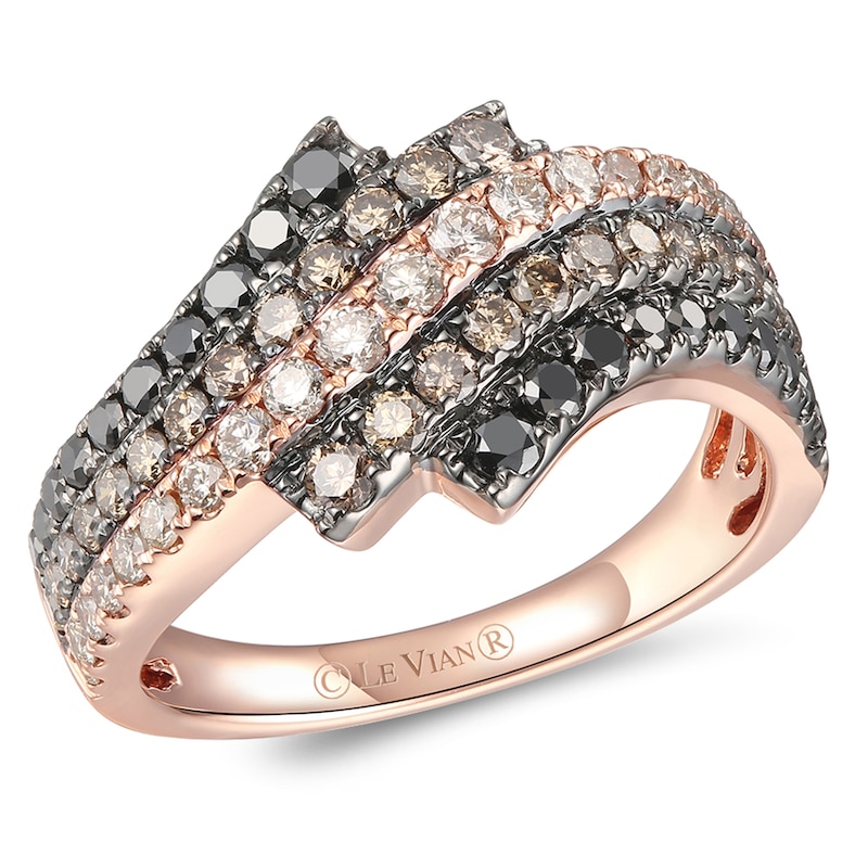 Le Vian® Chocolate Diamonds® 1.18 CT. T.W. Diamond Bypass Ring in 14K Strawberry Gold™