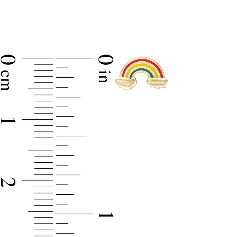 Main Image 2 of Child's Multi-Colour Enamel Rainbow Stud Earrings in 10K Gold