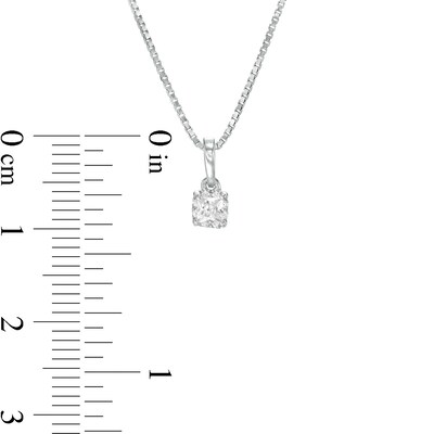 0.12 CT. T.W. Certified Canadian Princess-Cut Diamond Frame Pendant in 14K White Gold (I/I2)