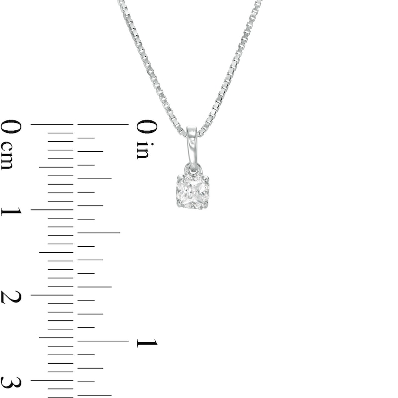 0.12 CT. T.W. Certified Canadian Princess-Cut Diamond Frame Pendant in 14K White Gold (I/I2)