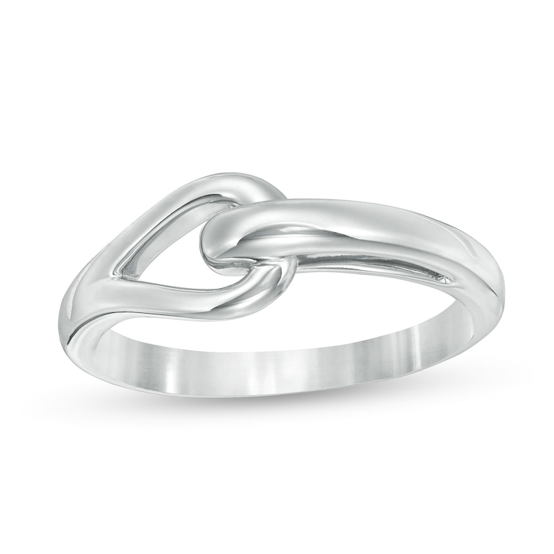 Love + Be Loved Heart Loop Ring in Sterling Silver