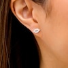 Thumbnail Image 3 of Marilyn Monroe™ Collection 0.13 CT. T.W. Diamond Lip Stud Earrings in Sterling Silver