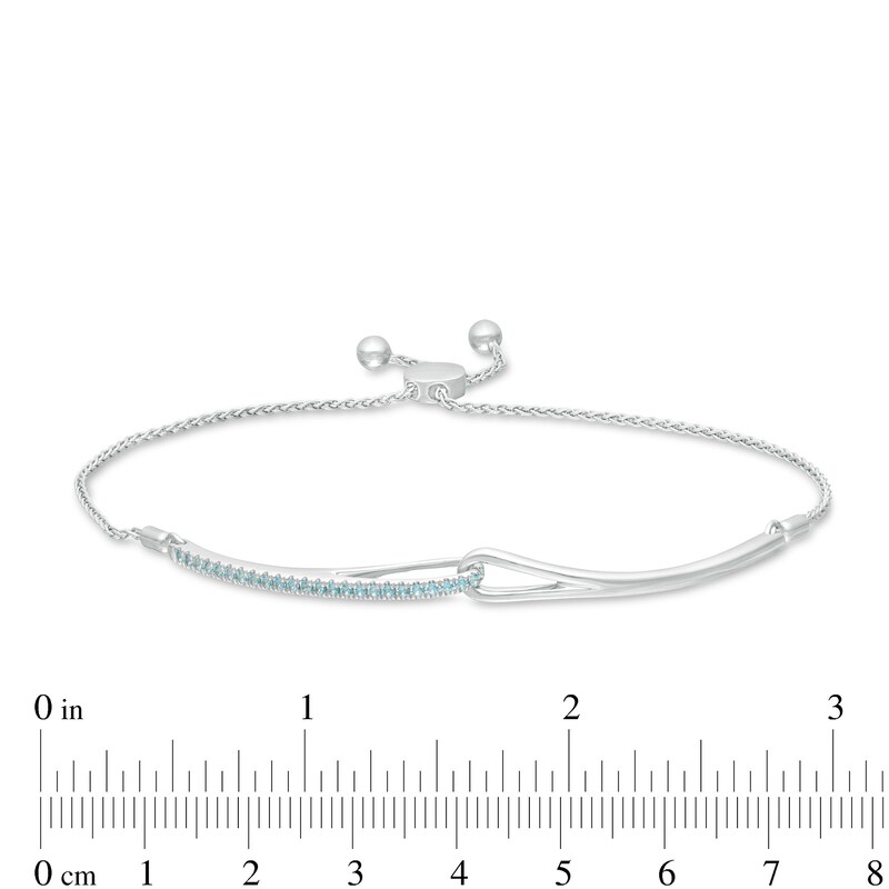 Love + Be Loved Blue Topaz Loop Bolo Bracelet in Sterling Silver - 9.5"