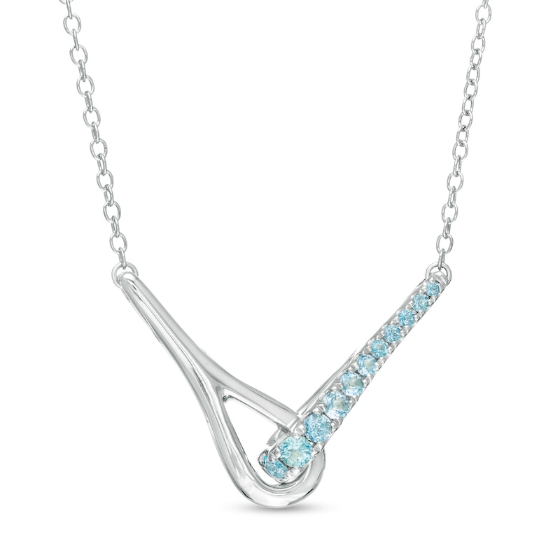 Love + Be Loved Blue Topaz Loop Necklace in Sterling Silver|Peoples Jewellers