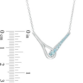 Love + Be Loved Blue Topaz Loop Necklace in Sterling Silver