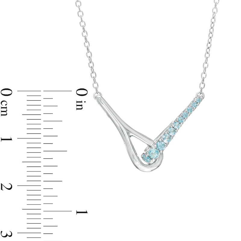 Main Image 3 of Love + Be Loved Blue Topaz Loop Necklace in Sterling Silver