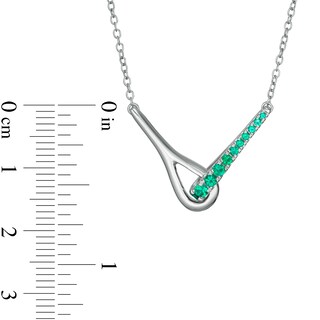 Love + Be Loved Lab-Created Emerald Loop Necklace in Sterling Silver