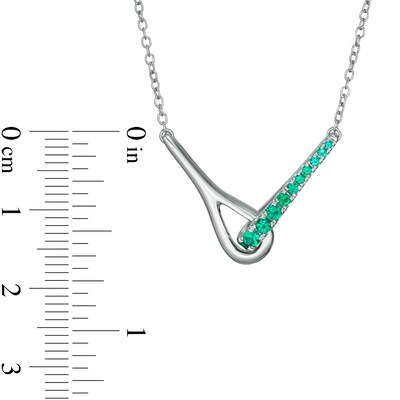 Love + Be Loved Lab-Created Emerald Loop Necklace in Sterling Silver