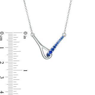 Love + Be Loved Lab-Created Sapphire Loop Necklace in Sterling Silver