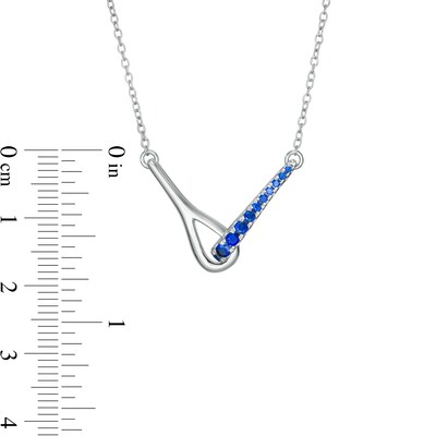 Love + Be Loved Lab-Created Sapphire Loop Necklace in Sterling Silver