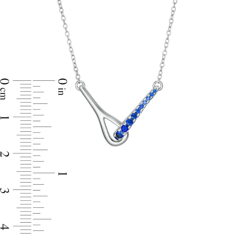 Love + Be Loved Lab-Created Sapphire Loop Necklace in Sterling Silver